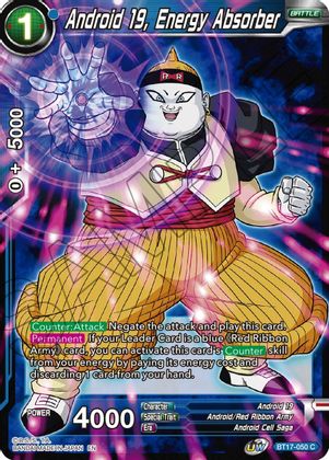 Android 19, Energy Absorber (BT17-050) [Ultimate Squad] Parallel Foil
