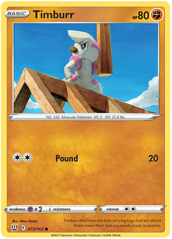 Timburr (073/163) [Sword & Shield: Battle Styles] Reverse Holofoil