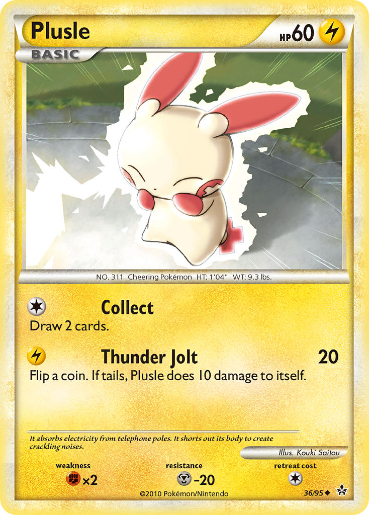 Plusle (36/95) [HeartGold & SoulSilver: Unleashed] Reverse Holofoil