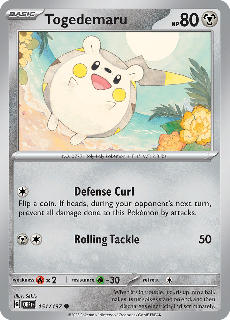 Togedemaru (151/197) [Scarlet & Violet: Obsidian Flames] Reverse Holofoil