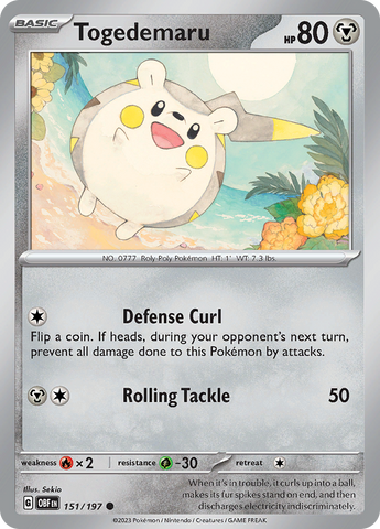 Togedemaru (151/197) [Scarlet & Violet: Obsidian Flames] Reverse Holofoil