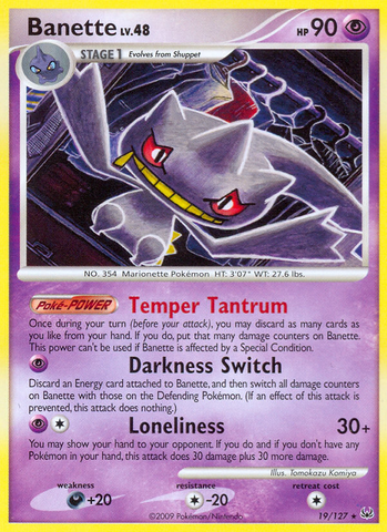 Banette (19/127) [Platinum: Base Set] Reverse Holofoil