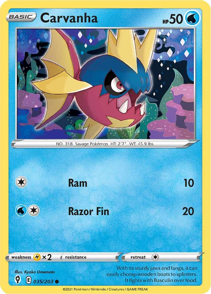 Carvanha (035/203) [Sword & Shield: Evolving Skies] Reverse Holofoil