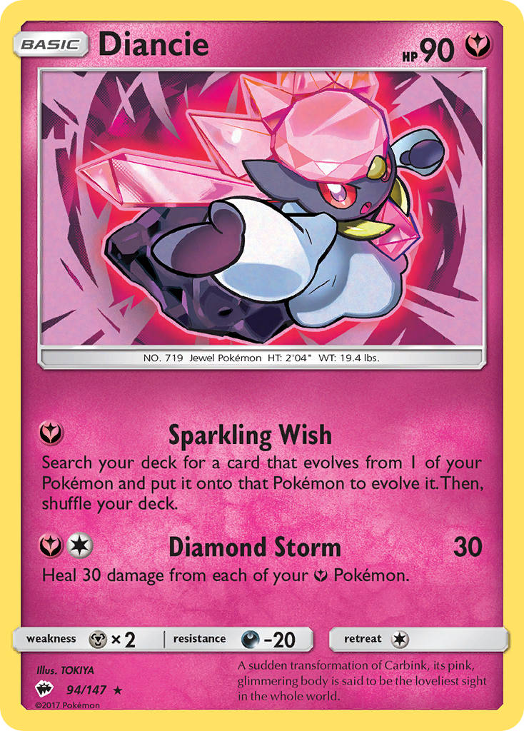 Diancie (94/147) [Sun & Moon: Burning Shadows] Reverse Holofoil