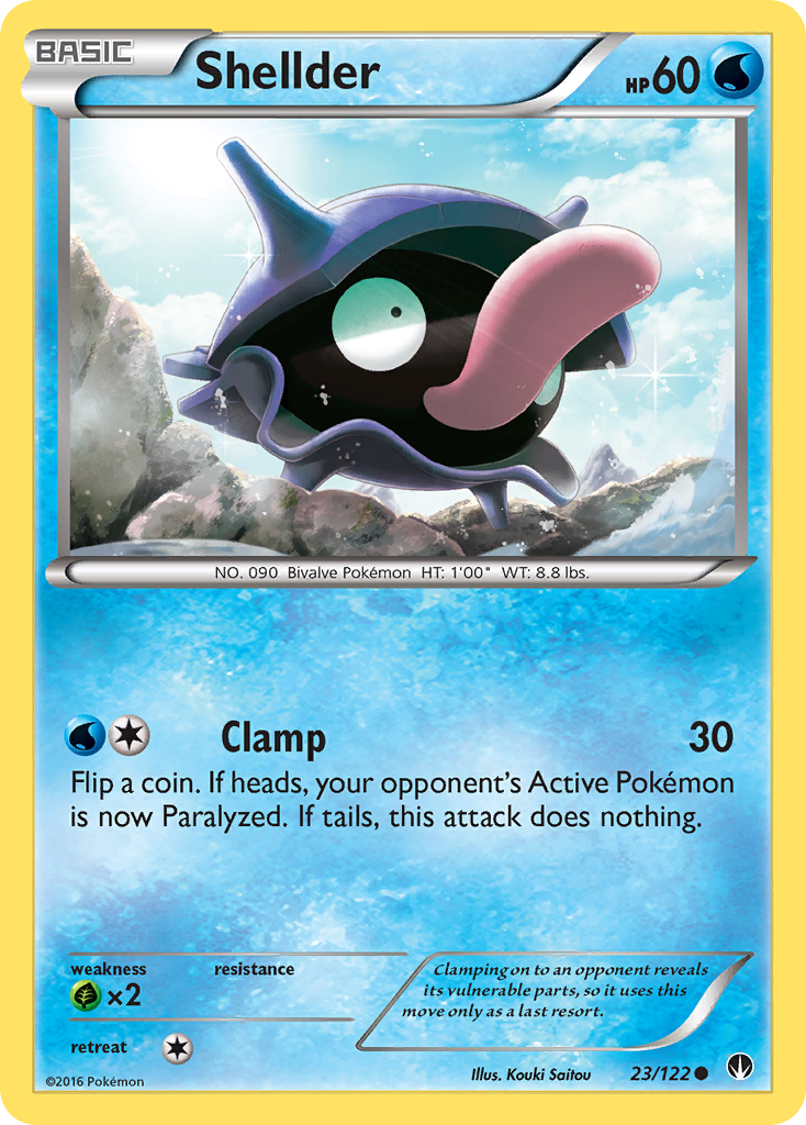 Shellder (23/122) [XY: BREAKpoint] Reverse Holofoil