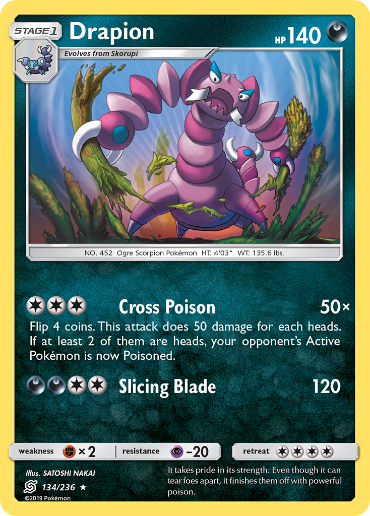 Drapion (134/236) [Sun & Moon: Unified Minds] Reverse Holofoil
