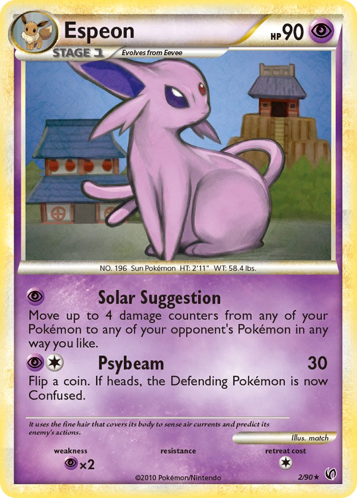 Espeon (2/90) [HeartGold & SoulSilver: Undaunted] Reverse Holofoil