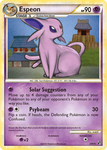 Espeon (2/90) [HeartGold & SoulSilver: Undaunted] Reverse Holofoil