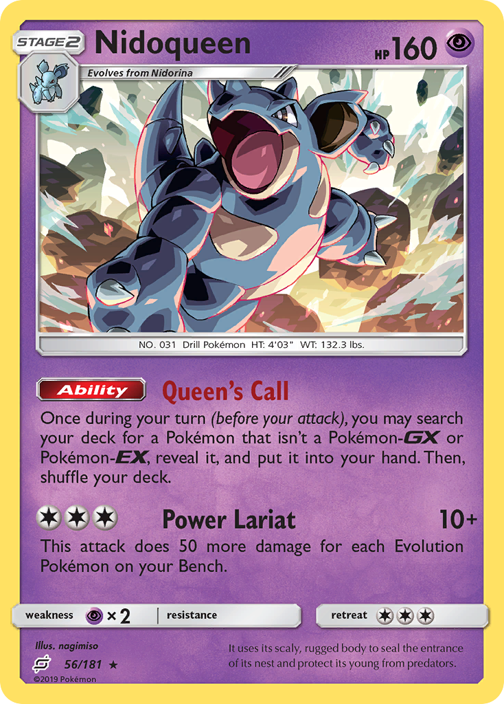 Nidoqueen (56/181) [Sun & Moon: Team Up] Reverse Holofoil