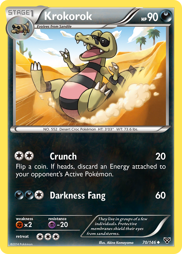 Krokorok (70/146) [XY: Base Set] Reverse Holofoil