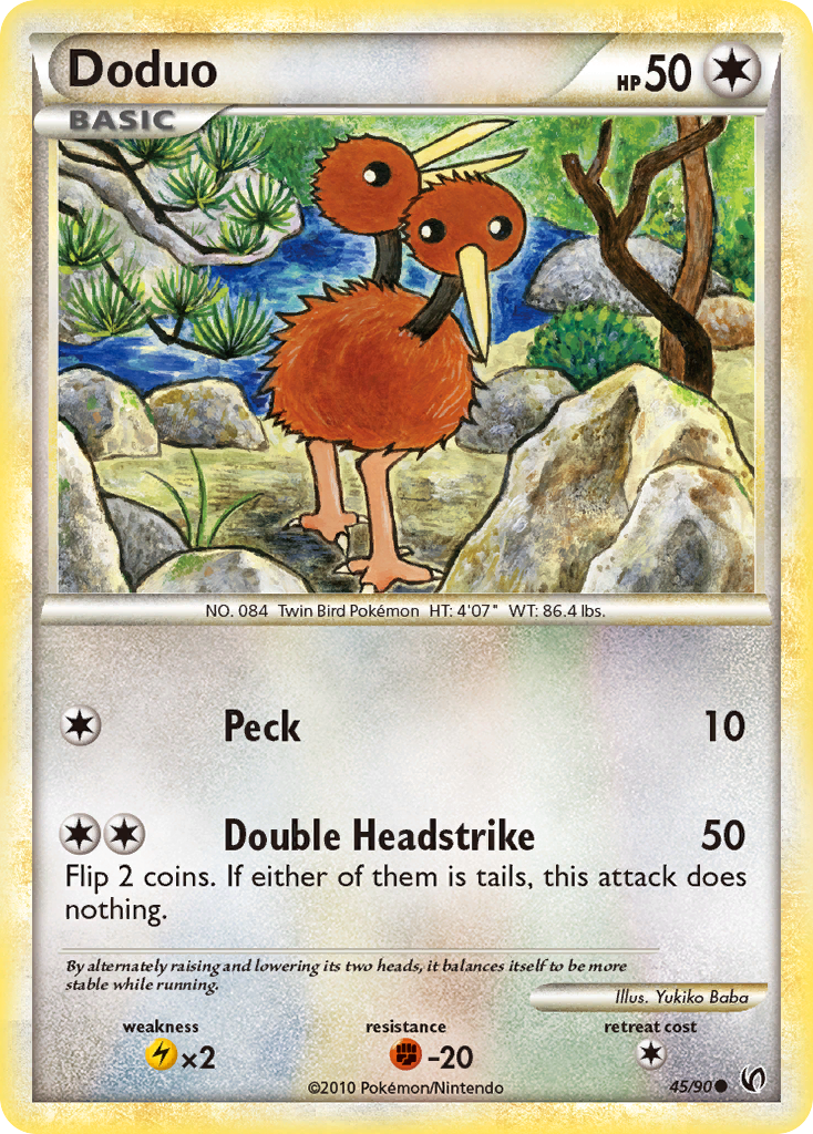 Doduo (45/90) [HeartGold & SoulSilver: Undaunted] Reverse Holofoil