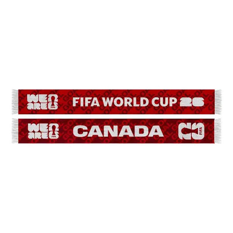 2026 FIFA World Cup Red Acrylic Scarf - Canada