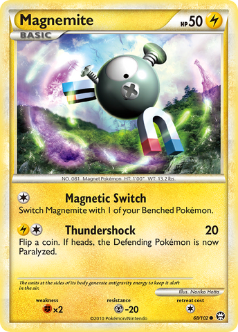 Magnemite (68/102) [HeartGold & SoulSilver: Triumphant] Reverse Holofoil