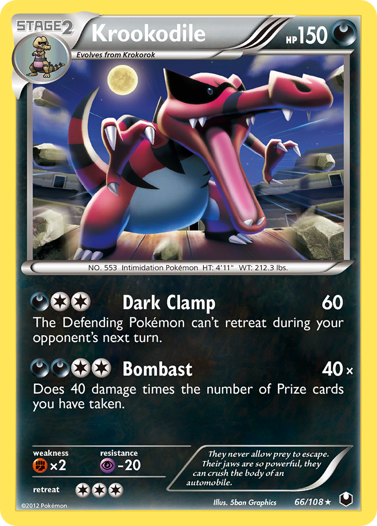 Krookodile (66/108) [Black & White: Dark Explorers] Reverse Holofoil