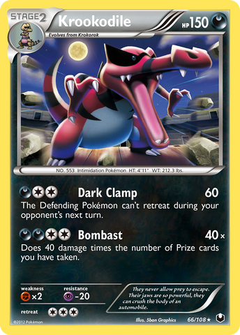 Krookodile (66/108) [Black & White: Dark Explorers] Reverse Holofoil
