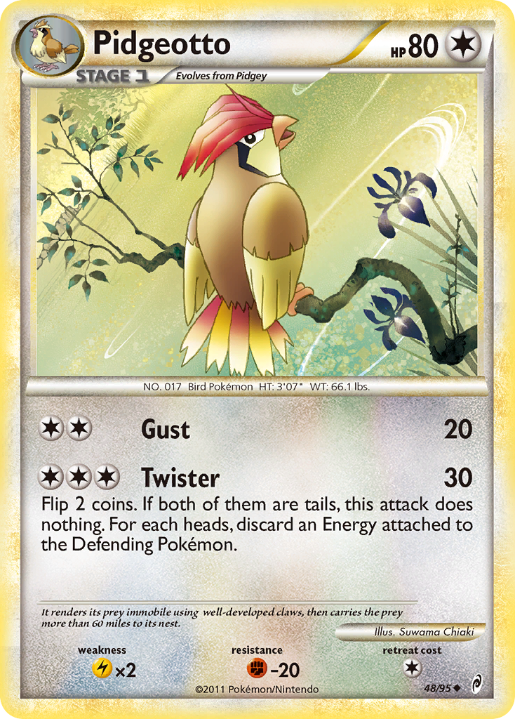 Pidgeotto (48/95) [HeartGold & SoulSilver: Call of Legends] Reverse Holofoil