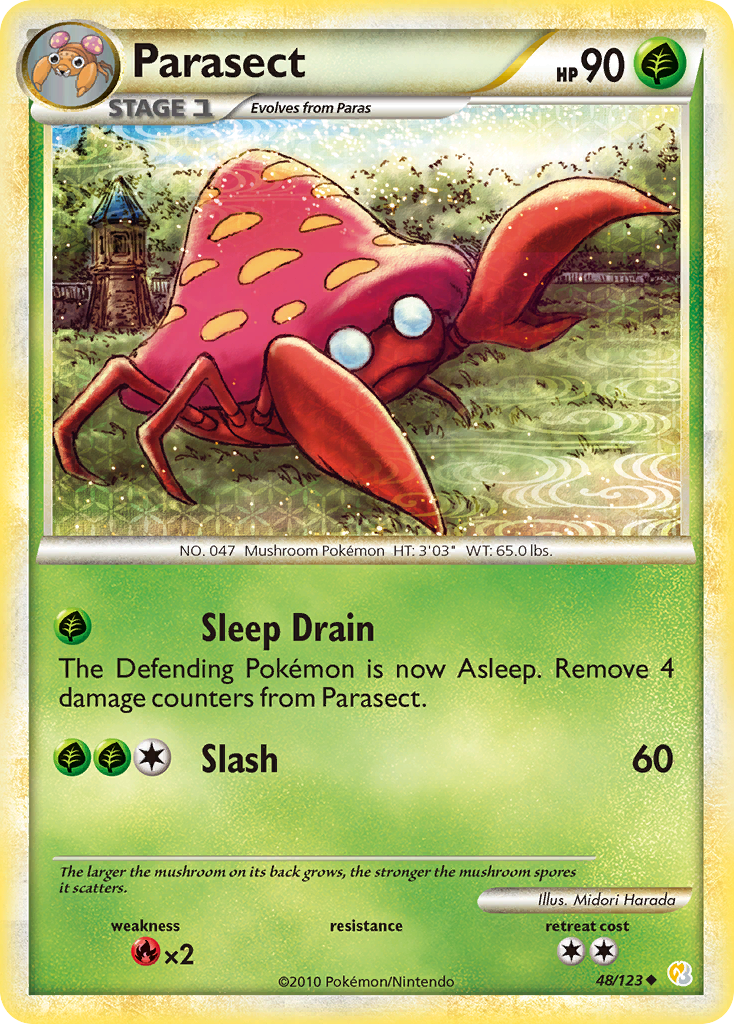 Parasect (48/123) [HeartGold & SoulSilver: Base Set] Reverse Holofoil