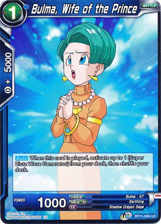 Bulma, Wife of the Prince (BT11-055) [Vermilion Bloodline] Parallel Foil