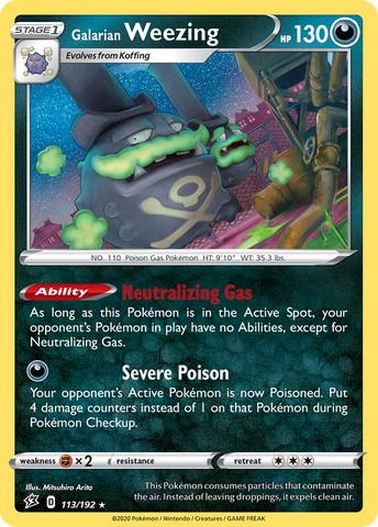 Galarian Weezing (113/192) [Sword & Shield: Rebel Clash] Reverse Holofoil
