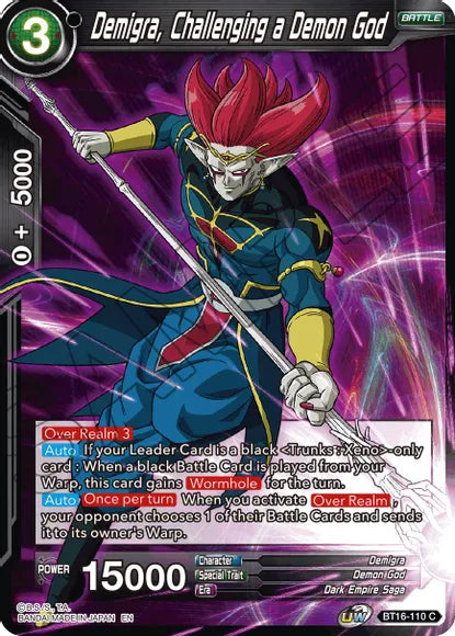 Demigra, Challenging a Demon God (BT16-110) [Realm of the Gods] Parallel Foil