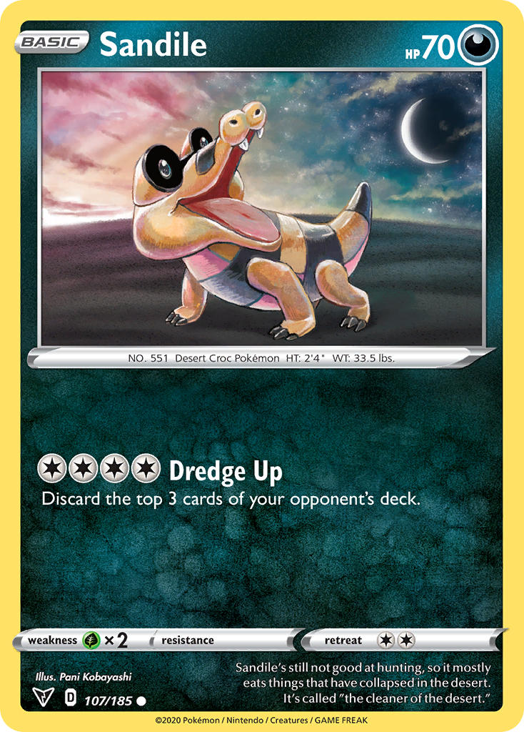 Sandile (107/185) [Sword & Shield: Vivid Voltage] Reverse Holofoil