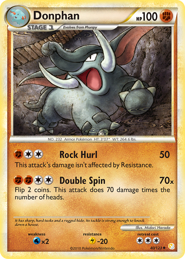 Donphan (40/123) [HeartGold & SoulSilver: Base Set] Reverse Holofoil