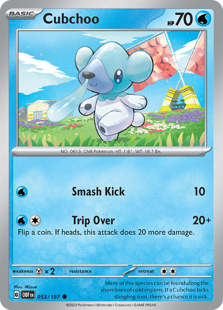 Cubchoo (053/197) [Scarlet & Violet: Obsidian Flames] Reverse Holofoil