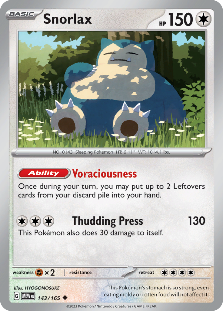 Snorlax (143/165) [Scarlet & Violet 151] Reverse Holofoil