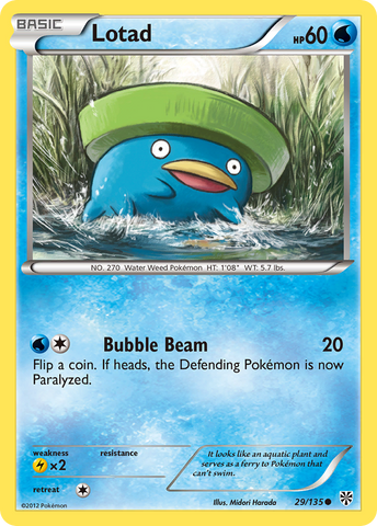 Lotad (29/135) [Black & White: Plasma Storm] Reverse Holofoil