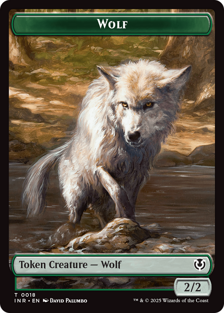 Wolf (0018) // Emblem - Arlinn, Embraces by the Moon Double-Sided Token [Innistrad Remastered Tokens] Foil