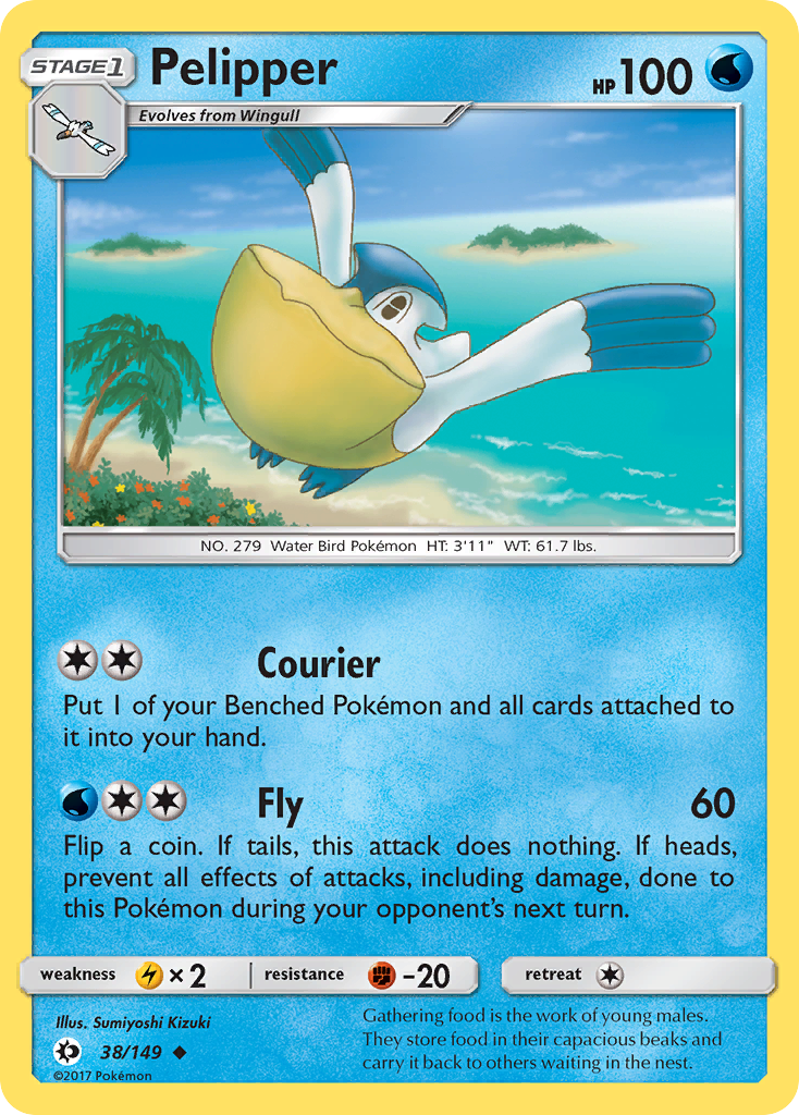 Pelipper (38/149) [Sun & Moon: Base Set] Reverse Holofoil
