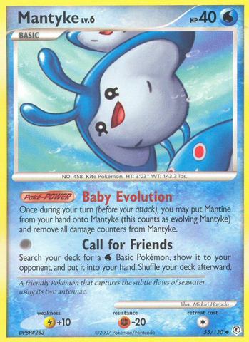 Mantyke (55/130) [Diamond & Pearl: Base Set] Reverse Holofoil
