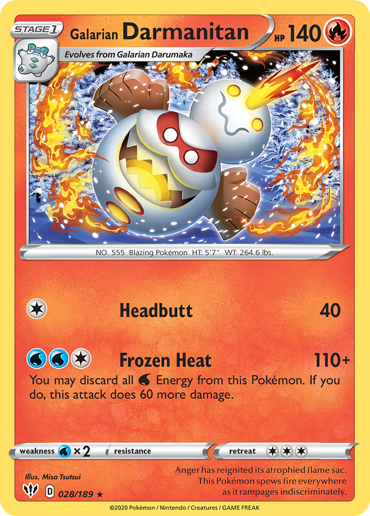 Galarian Darmanitan (028/189) [Sword & Shield: Darkness Ablaze] Reverse Holofoil