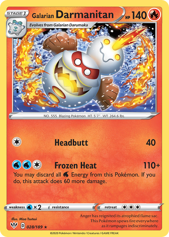 Galarian Darmanitan (028/189) [Sword & Shield: Darkness Ablaze] Reverse Holofoil