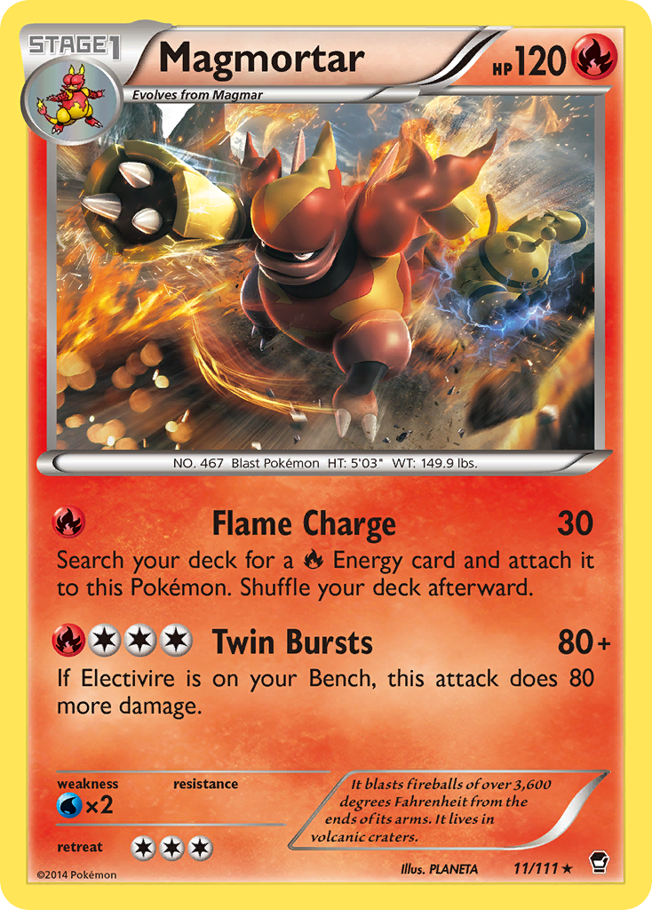 Magmortar (11/111) [XY: Furious Fists] Reverse Holofoil