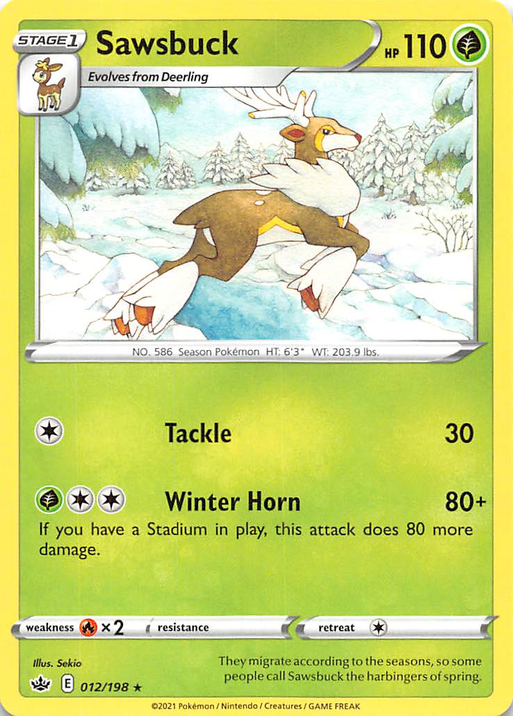 Sawsbuck (012/198) [Sword & Shield: Chilling Reign] Reverse Holofoil