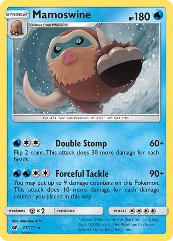 Mamoswine (21/111) [Sun & Moon: Crimson Invasion] Reverse Holofoil