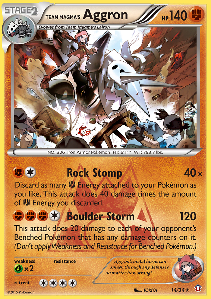Team Magma's Aggron (14/34) [XY: Double Crisis] Reverse Holofoil