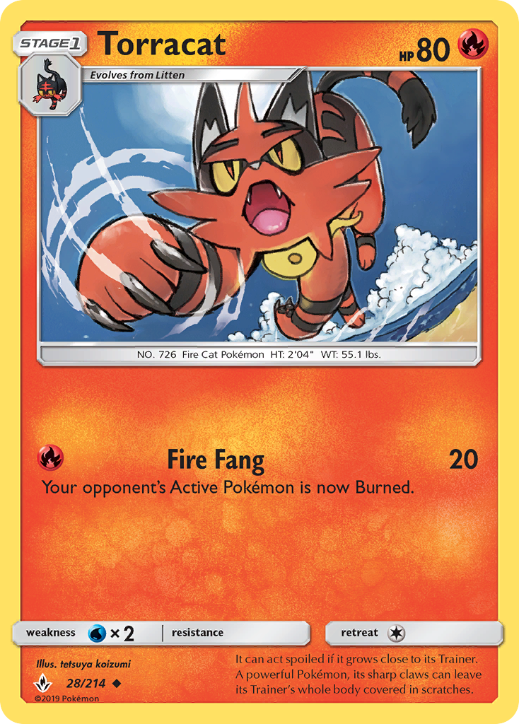 Torracat (28/214) [Sun & Moon: Unbroken Bonds] Reverse Holofoil
