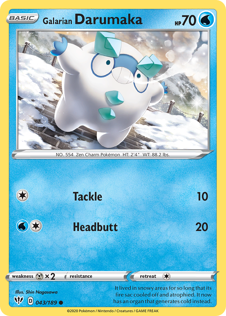 Galarian Darumaka (043/189) [Sword & Shield: Darkness Ablaze] Reverse Holofoil