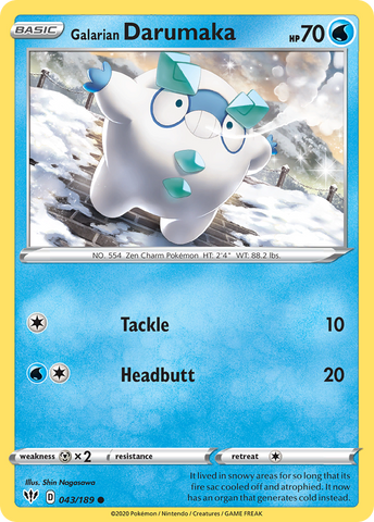 Galarian Darumaka (043/189) [Sword & Shield: Darkness Ablaze] Reverse Holofoil