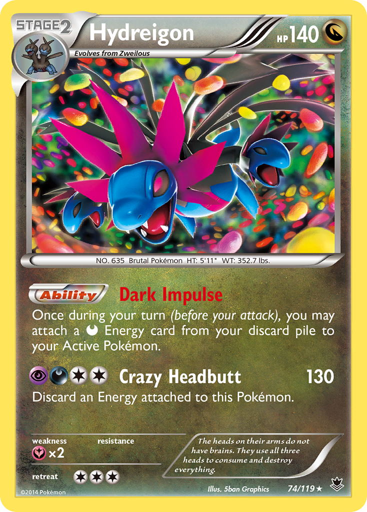 Hydreigon (74/119) [XY: Phantom Forces] Reverse Holofoil