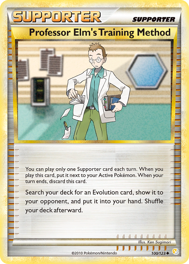 Professor Elm's Training Method (100/123) [HeartGold & SoulSilver: Base Set] Reverse Holofoil