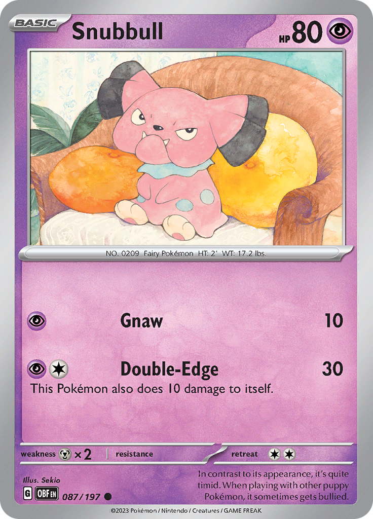 Snubbull (087/197) [Scarlet & Violet: Obsidian Flames] Reverse Holofoil