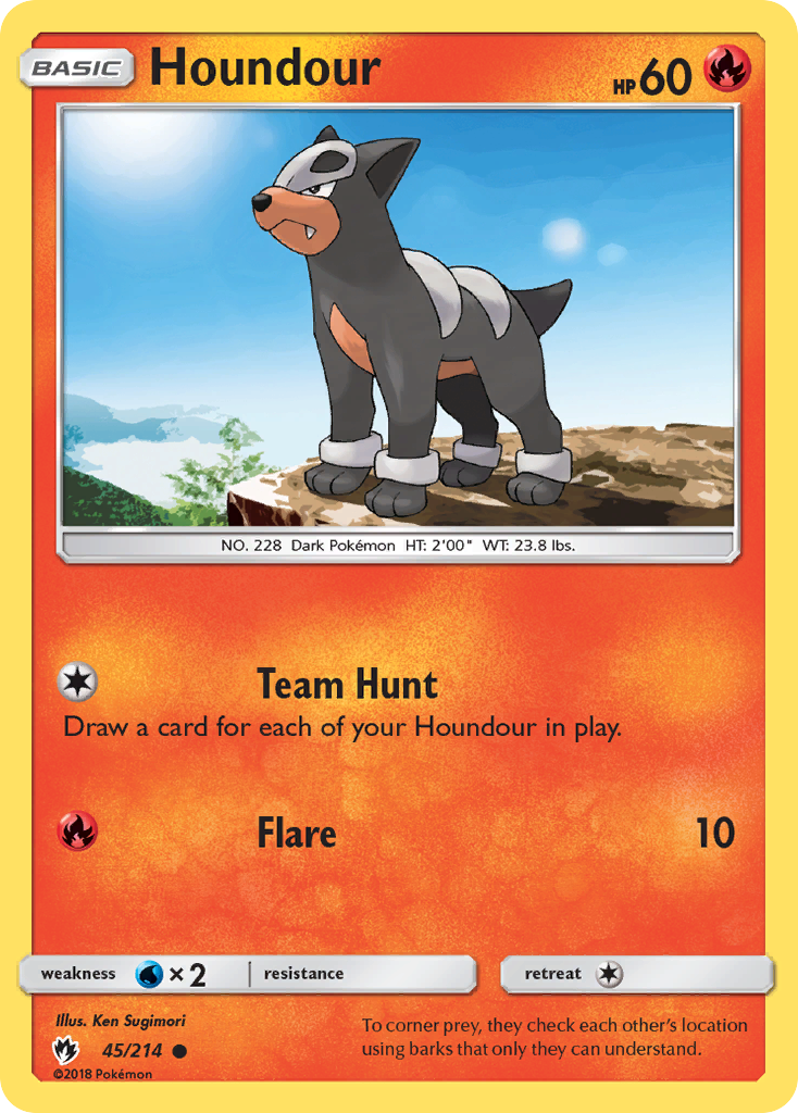 Houndour (45/214) [Sun & Moon: Lost Thunder] Reverse Holofoil