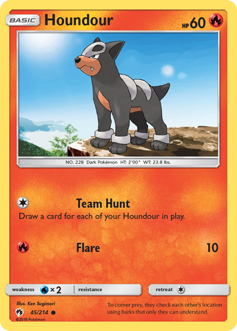 Houndour (45/214) [Sun & Moon: Lost Thunder] Reverse Holofoil