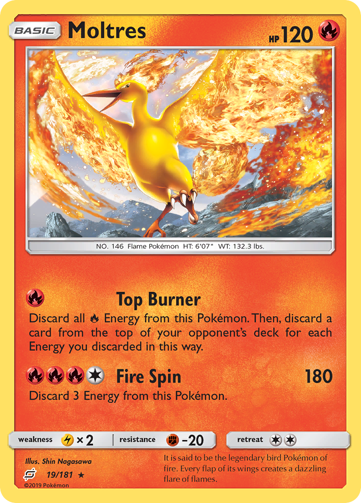 Moltres (19/181) [Sun & Moon: Team Up] Reverse Holofoil
