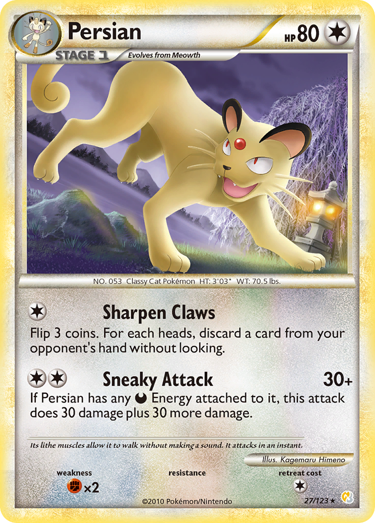 Persian (27/123) [HeartGold & SoulSilver: Base Set] Reverse Holofoil