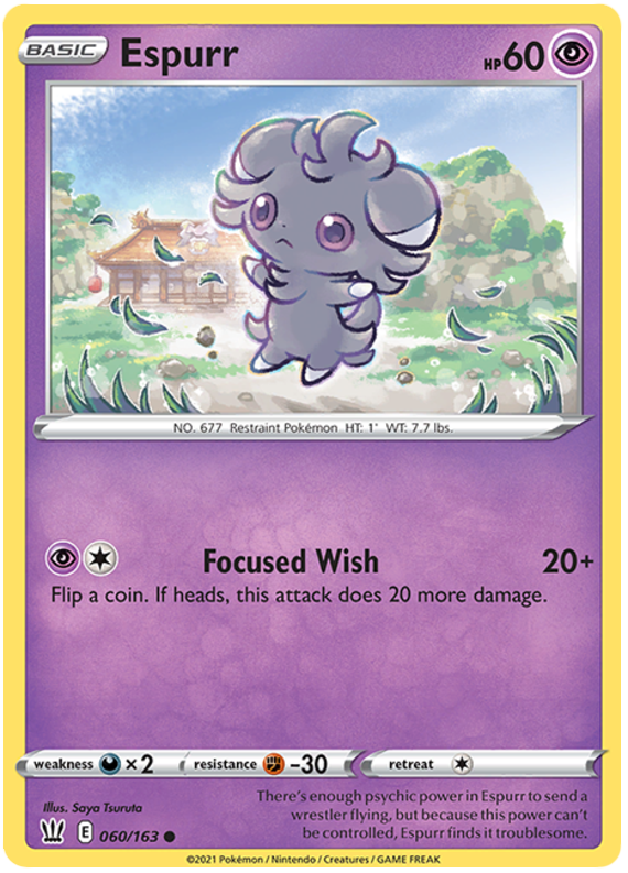 Espurr (060/163) [Sword & Shield: Battle Styles] Reverse Holofoil