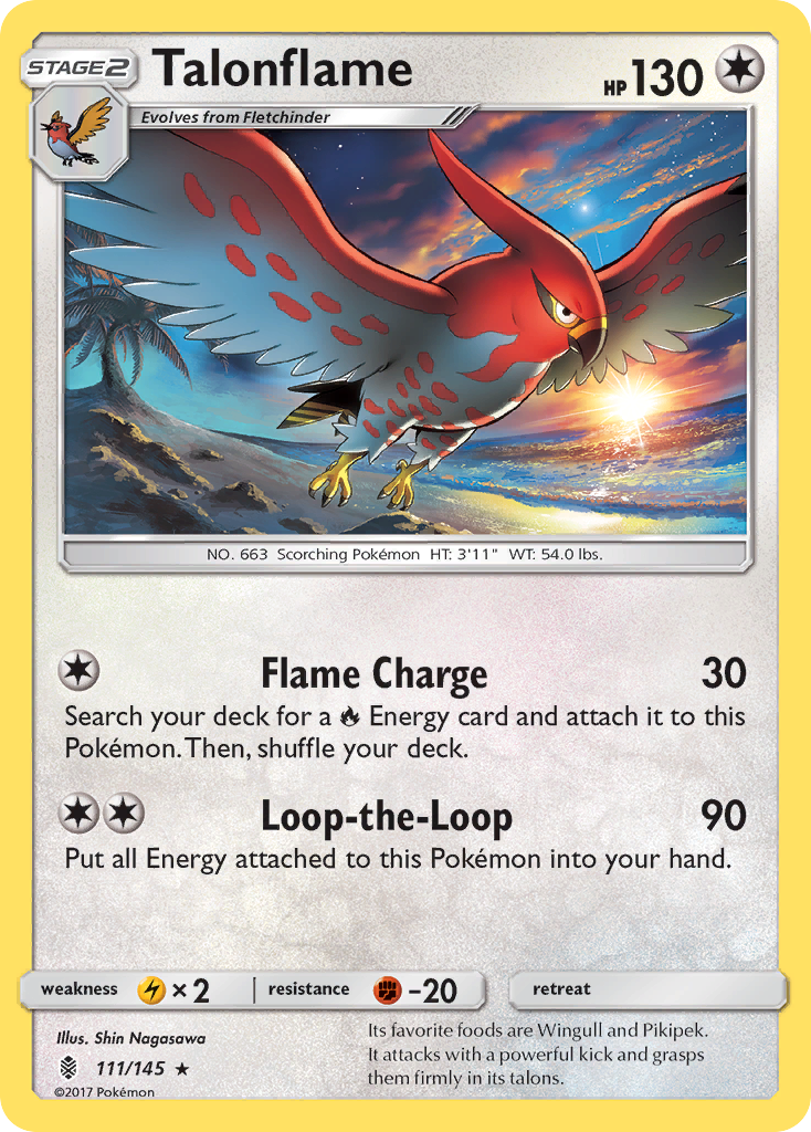 Talonflame (111/145) [Sun & Moon: Guardians Rising] Reverse Holofoil